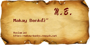 Makay Benkő névjegykártya